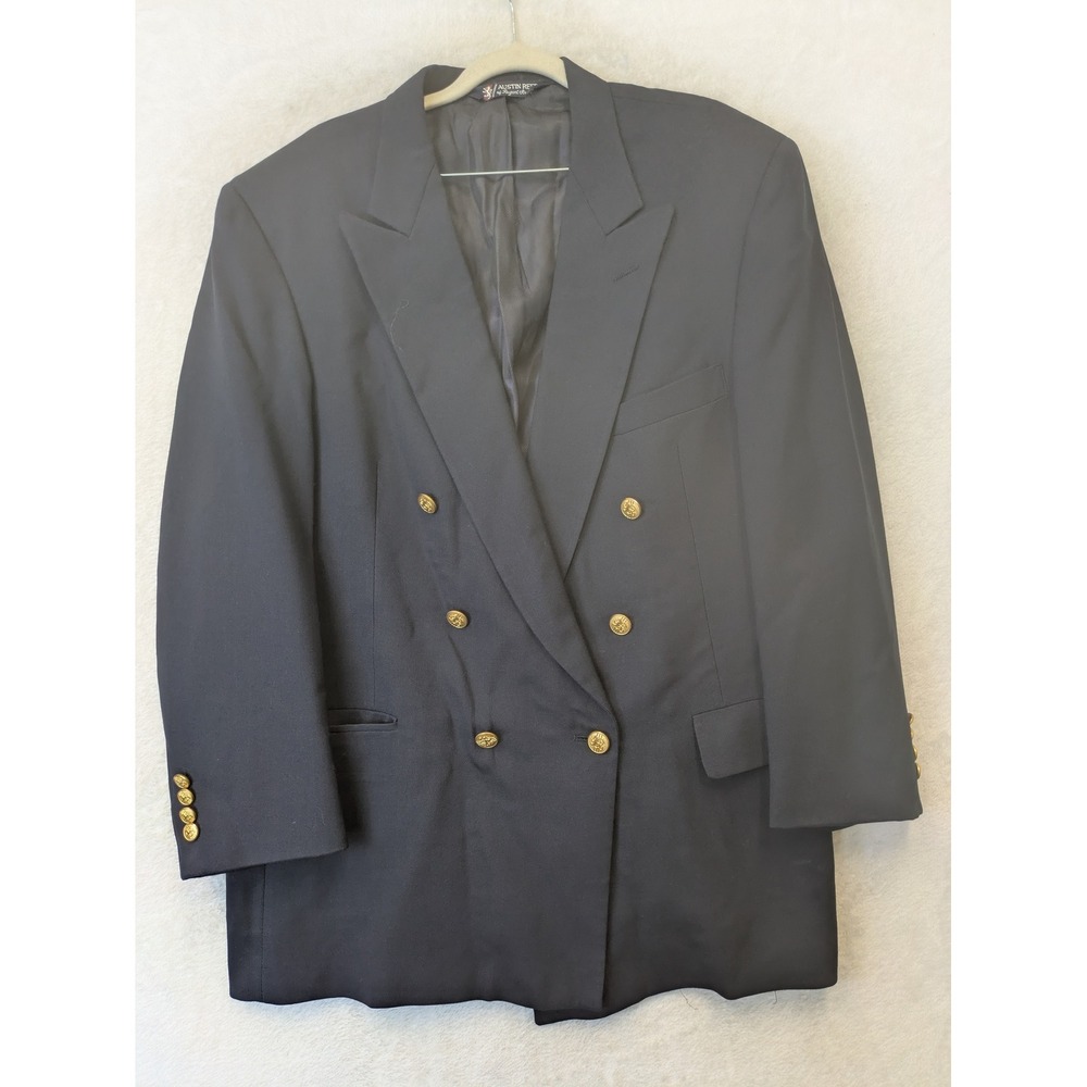 Austin Reed of Regent Street Blazer Women's L Navy Double Breasted Gold Buttons